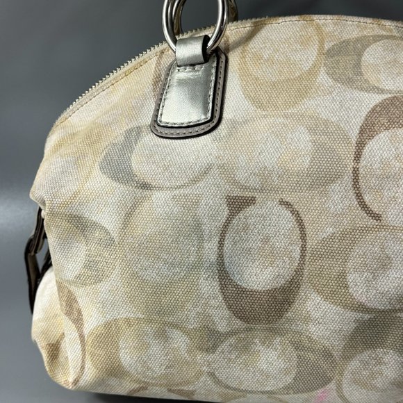 Authentic COACH # 19338 Kristin Signature Dome Sequin Satchel Shoulder Bag - Picture 6 of 14